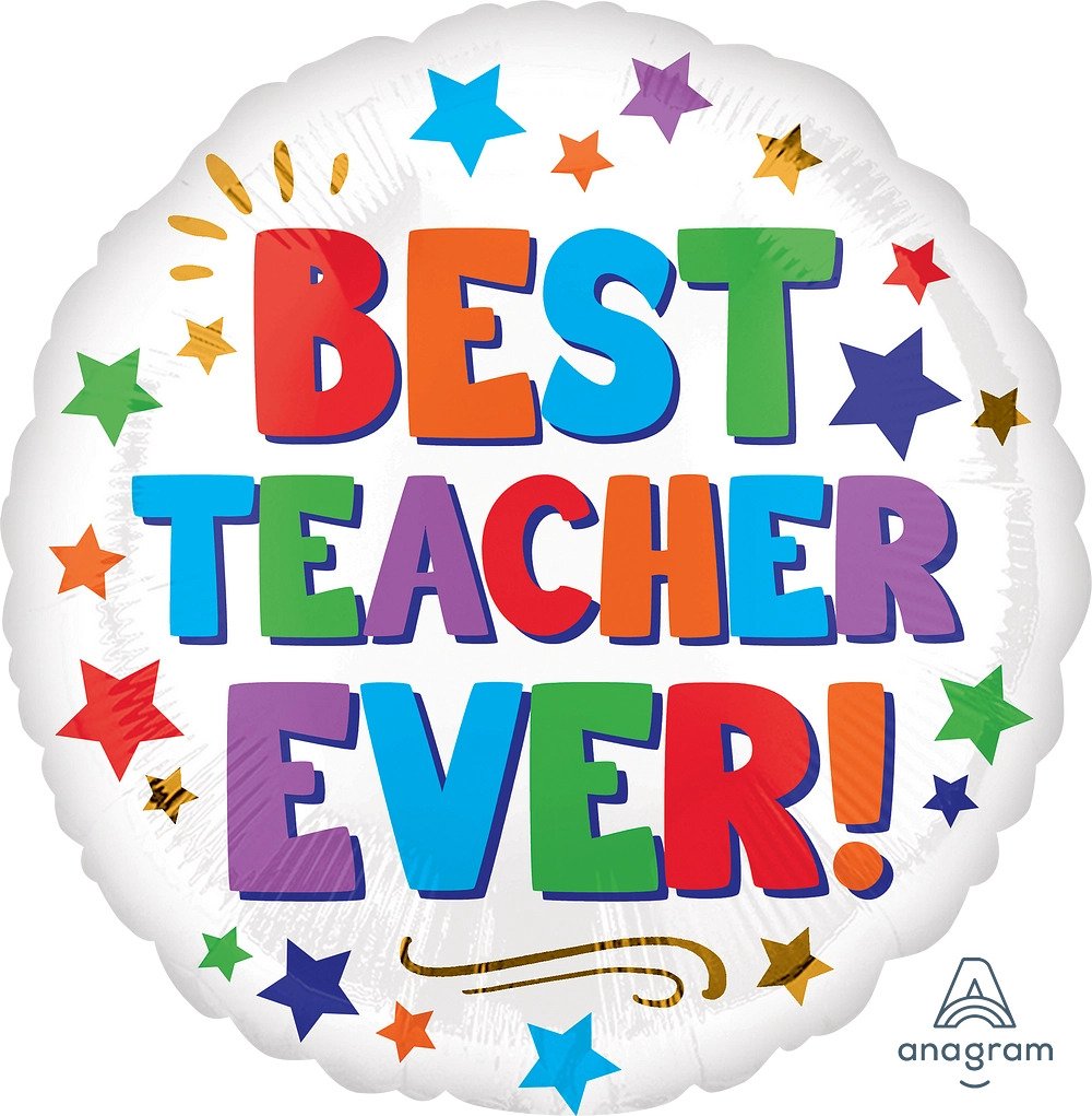 17" Best Teacher Ever Stars