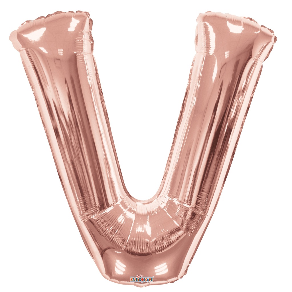 34" Letter V Rose Gold Kaleidoscope