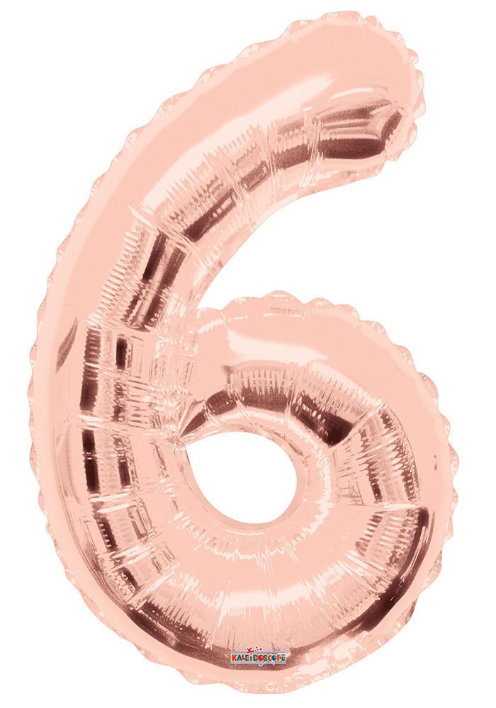 34" Number 6 Rose Gold Kaleidoscope