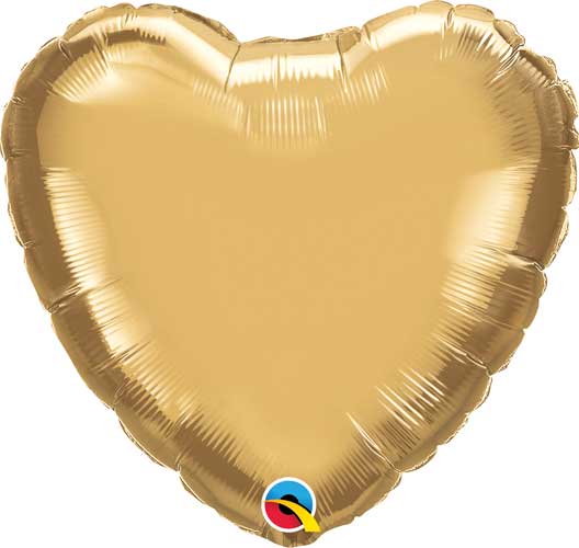 18" Gold Chrome Heart