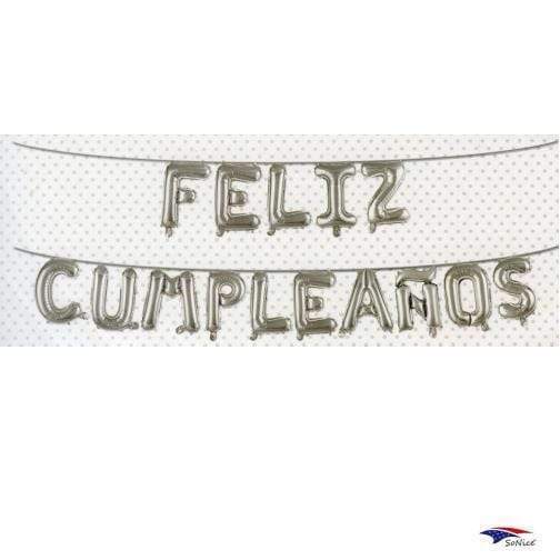 16" Happy Birthday Banner Silver
