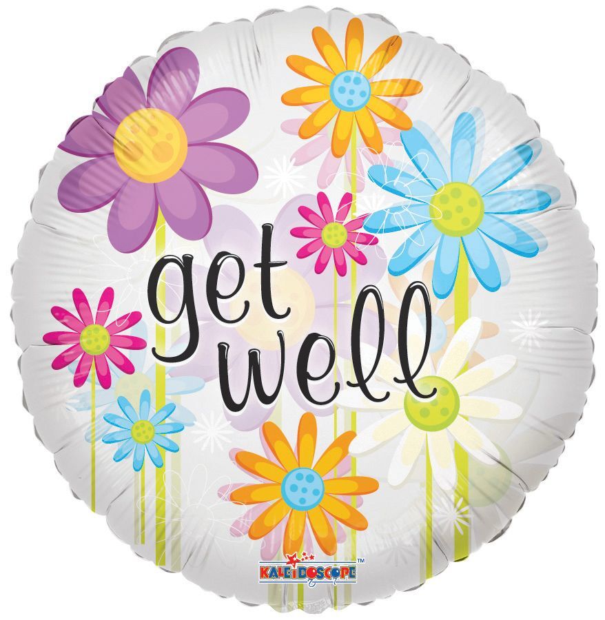 18" Get Well Daisies Clear View