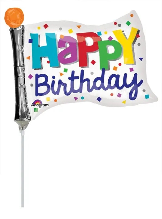 14" Happy Bday Flag