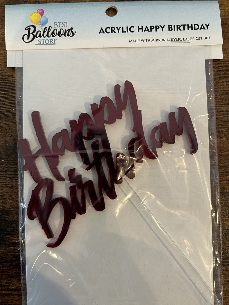 Topper Acrilico HBD 14 colores disponibles