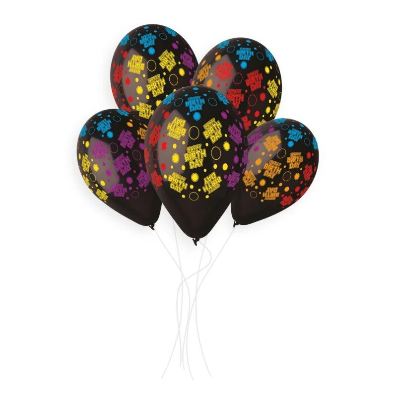 13" GS120 Neon Birthday Bubbles #787  5 pcs