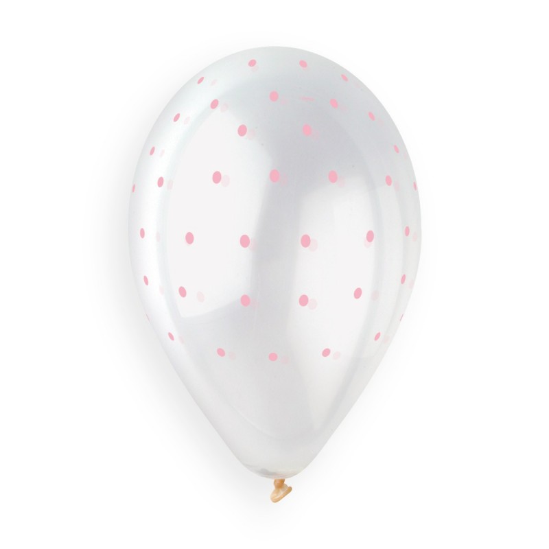 13" GS120 Clear Chic Dots Pink #1051 5 pcs