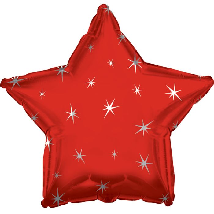 18" Red Sparkle Star