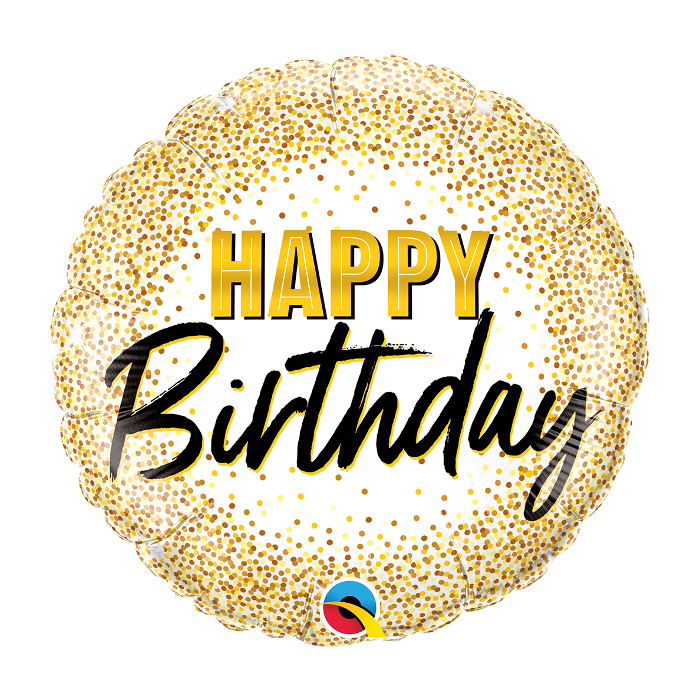18" Glittering Gold B'day