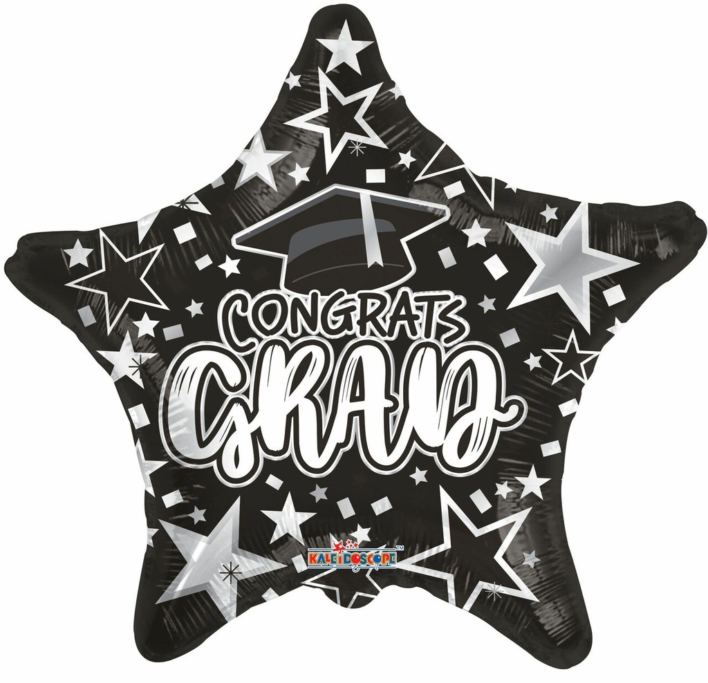 18" Congrats Grad black Star