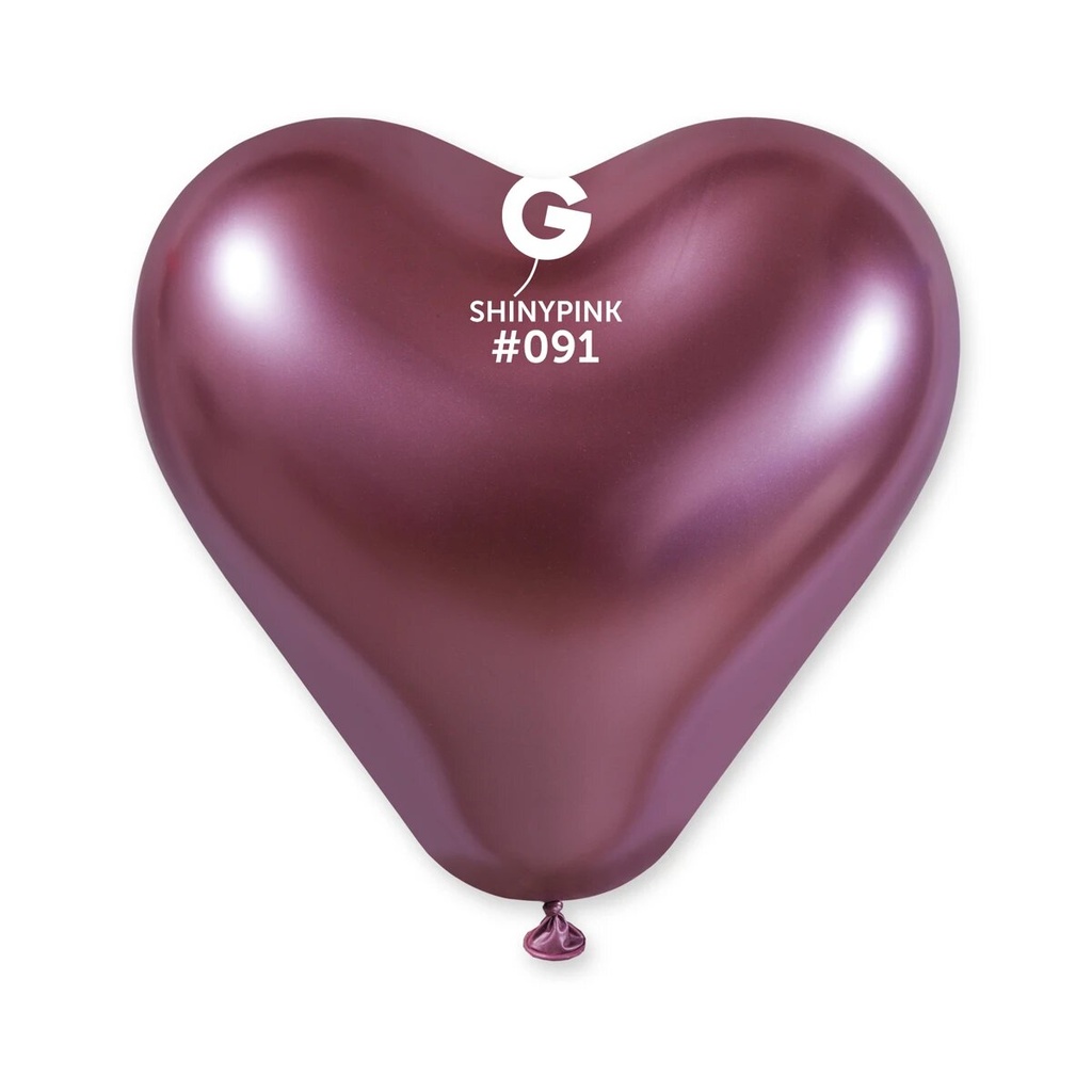12" CRB12 Shiny Pink Heart #091 15 pcs