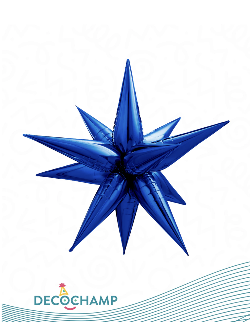 22" Starburst Balloons Navy Blue