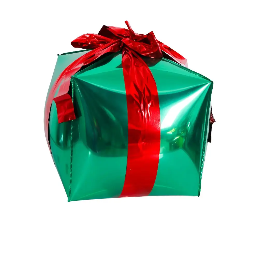 Christmas Cube Gift Box Green and Red 32 cm