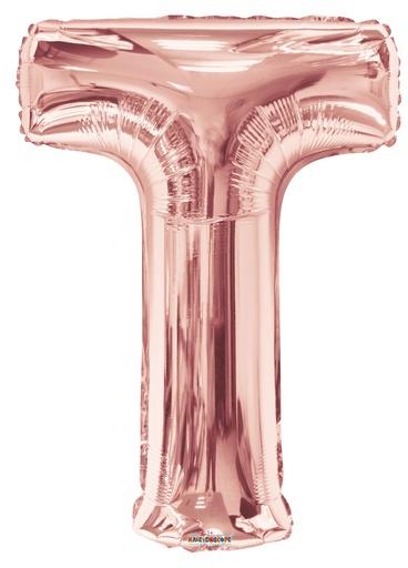 [108966] 34" Letter T Rose Gold Kaleidoscope