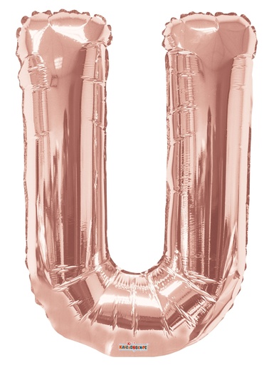 [108973] 34" Letter U Rose Gold Kaleidoscope
