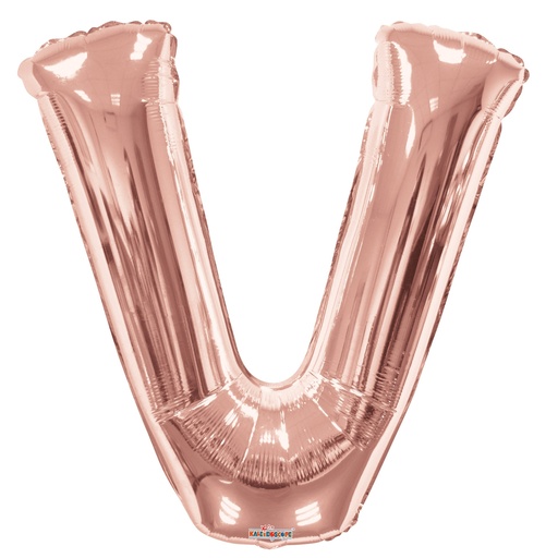 [108980] 34" Letter V Rose Gold Kaleidoscope