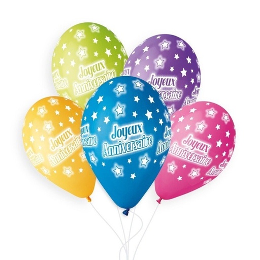 [943511] 13" GS120 Joyeux Anniversaire #1153 5 pcs.