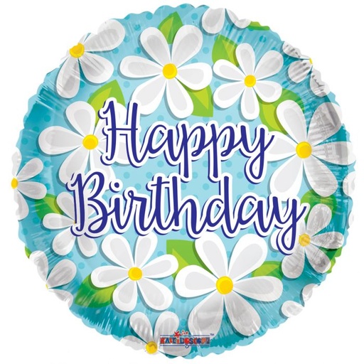 [150543] 18" White Daisies Birthday