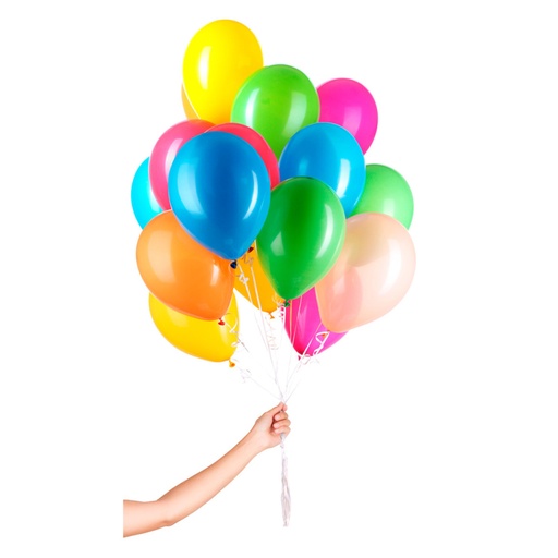 [12BWH] 12" Globo Latex con Helio y cinta 1 pcs