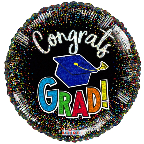 [85352-18] 18" Congrats Grad Confetti Holographic