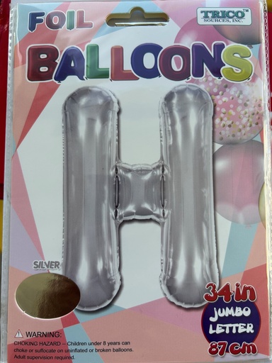 [BP2312-H] 34" Silver Letter H TRICO