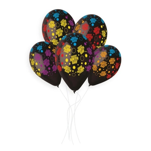 [939767] 13" GS120 Neon Birthday Bubbles #787  5 pcs
