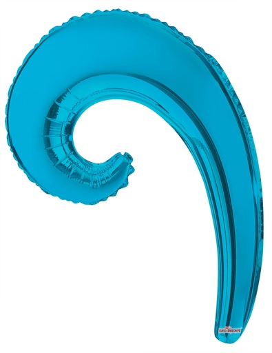 [15003] 14" Kurly Wave Spiral Turquoi Blue 2 pcs
