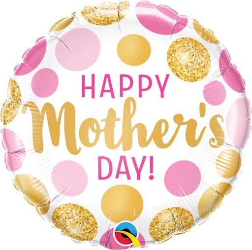 18" Mother's Day Pink & Gold Dots