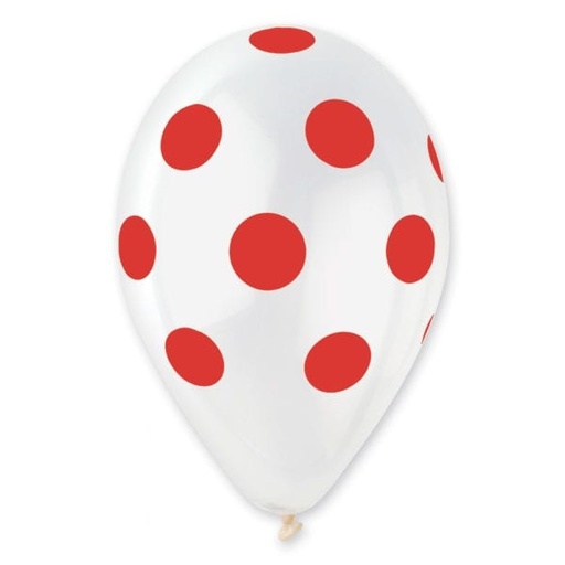 12" GS110 Crystal Clear/Red Polka Dot #157