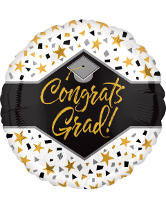 [37303] 18" Graduation Stars & Confetti