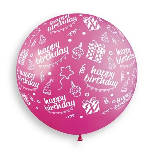 [312775] 31" GS30 Happy Birthday Fuchsia #007 1 pc