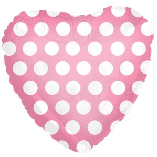 [214016] 18" Pink Heart Polka Dots