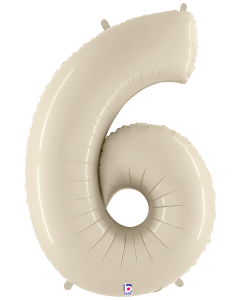 34" Number 6 White Sand Betallic