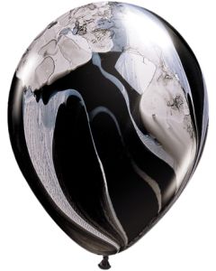 11" Black White Agate 25 pcs