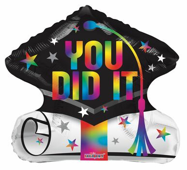 [85423-18] 18" Grad Cap And Diploma Shape Graduation