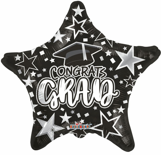 [85330-18] 18" Congrats Grad black Star