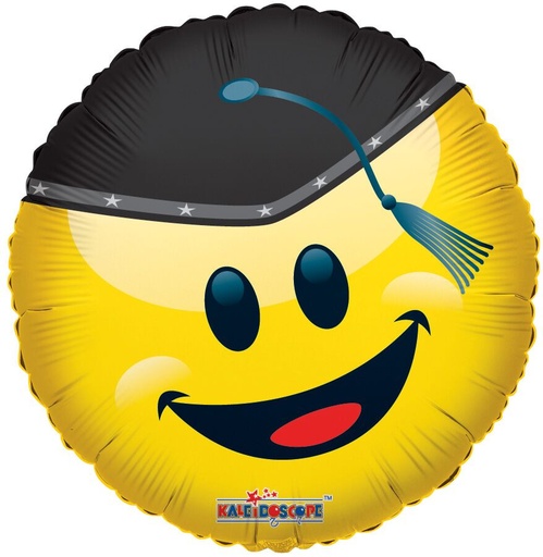 [85150-18] 18" Smiley Grad Whit Cap