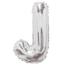 14" Letter J Silver Kaleidoscope