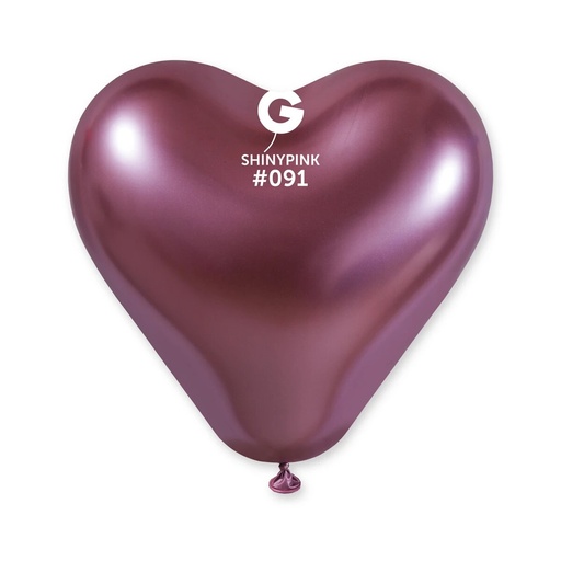 12" CRB12 Shiny Pink Heart #091 15 pcs