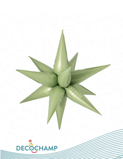 22" Starburst Balloons Olive Green