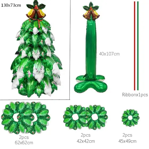 Large 3D DIY Christmas Tree Balloon 1,30 x 0,73 Mts